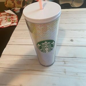 BRAND NEW Starbucks White Sequin Limited Edition